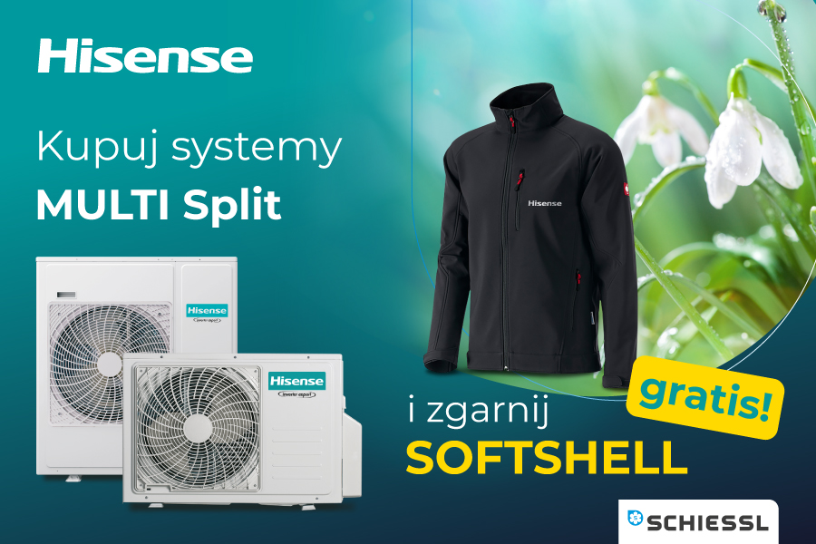 Klimatyzator Hisense i kurtka z informacją kupuj systemy Multi split i zgarnij softshell