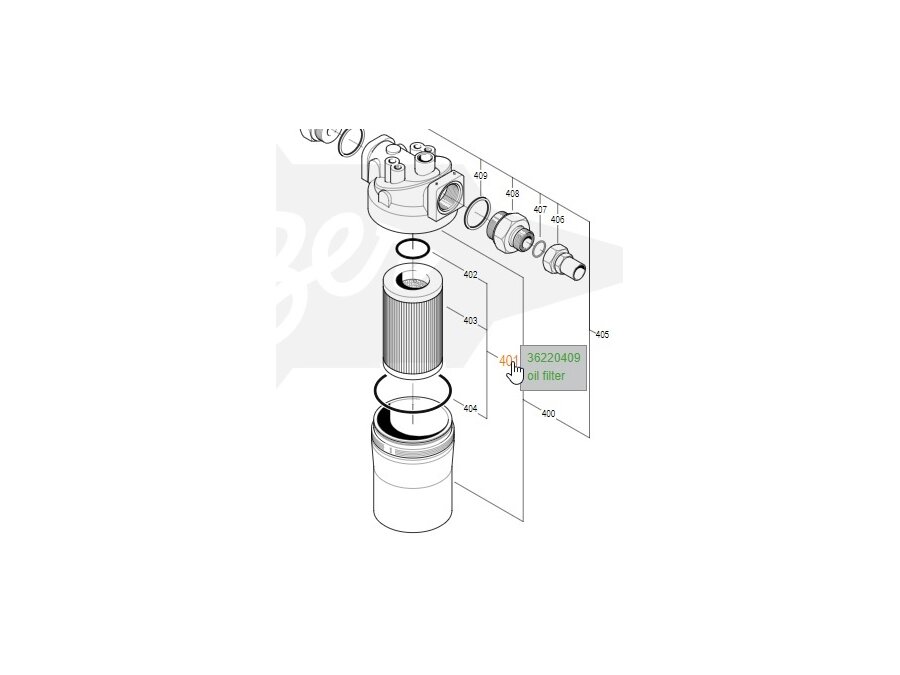 Wkład filtra oleju z uszczelkami do sprężarki śrubowej Bitzer