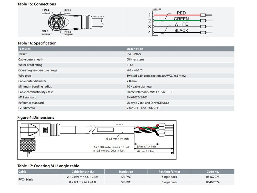 Przewód do ETS 2m, Danfoss Colibri