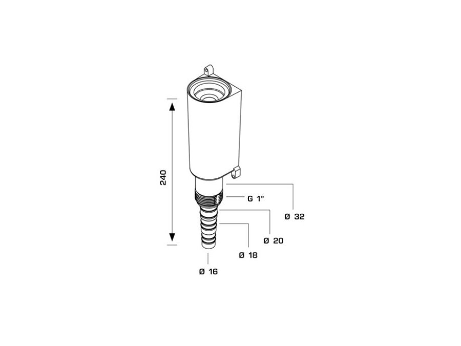 Syfon natynkowy Bonimini WALLTRAP 6-18-20 mm/1”/fi 32 mm (25)