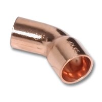 Łuk miedziany nyplowy 45 st. 54mm Sanha 5040