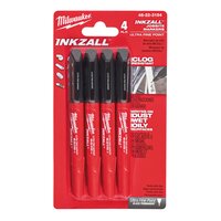 Markery Milwaukee Inkzall cienkie, czarne 4szt.